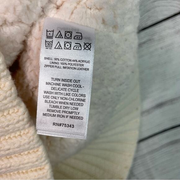 Artisan NY Cable Knit Sherpa Lined Zip Up Vest L (6X) - Picture 6 of 6